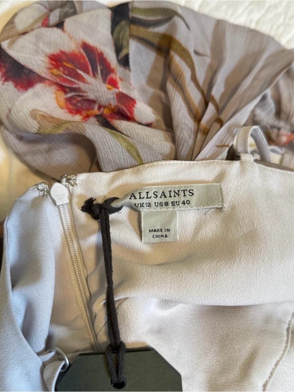 AllSaints Cream Dress with Red Floral Accents - Picture 12 of 12